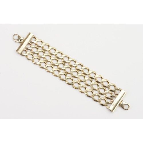 127 - A 9ct Gold Three Strand Bracelet. Weighing: 81.8 grams.