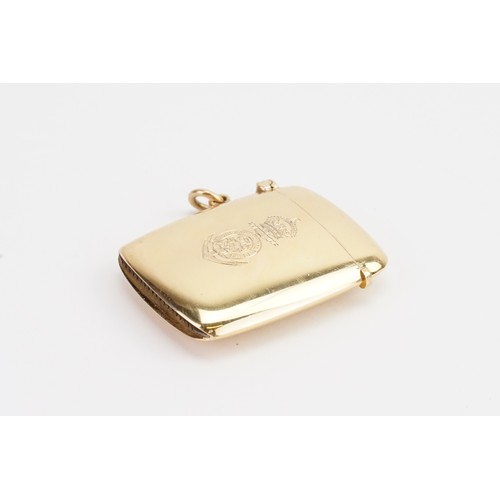 109 - An 18ct Gold Regimental Vesta Case made by 