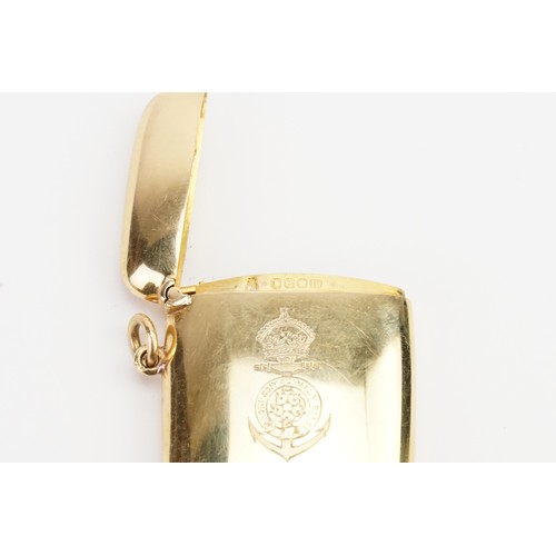 109 - An 18ct Gold Regimental Vesta Case made by 