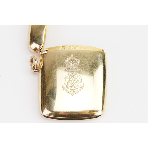 109 - An 18ct Gold Regimental Vesta Case made by 