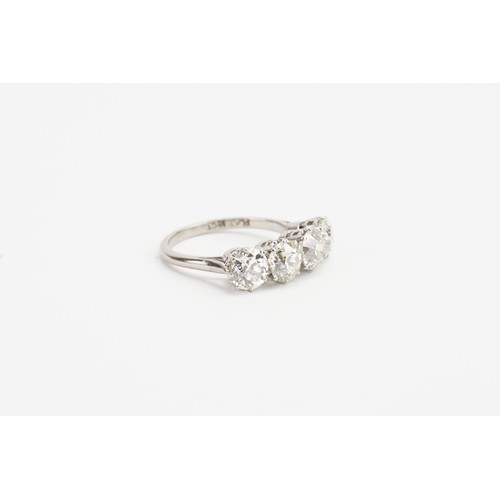 168 - A Ladies Four Stone Diamond Ring set in Platinum and 18 Carat White Gold, Approx: Diamond Weights: 8... 