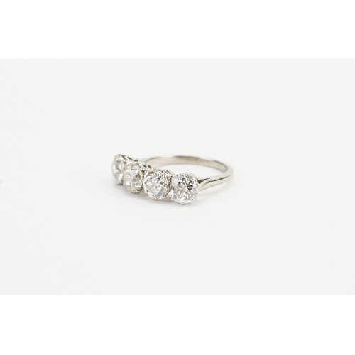 168 - A Ladies Four Stone Diamond Ring set in Platinum and 18 Carat White Gold, Approx: Diamond Weights: 8... 