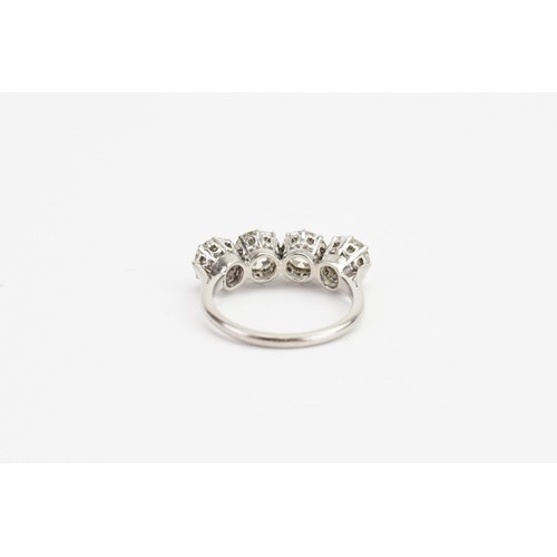 168 - A Ladies Four Stone Diamond Ring set in Platinum and 18 Carat White Gold, Approx: Diamond Weights: 8... 