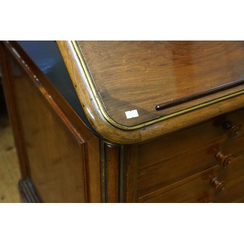 603 - A Mid Victorian Honduras Mahogany, Lift Top Map Chest, Fitted with 10 Drawers with Turned Knobs and ... 