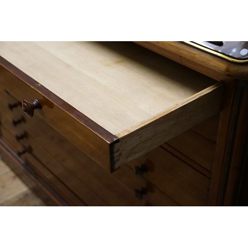 603 - A Mid Victorian Honduras Mahogany, Lift Top Map Chest, Fitted with 10 Drawers with Turned Knobs and ... 