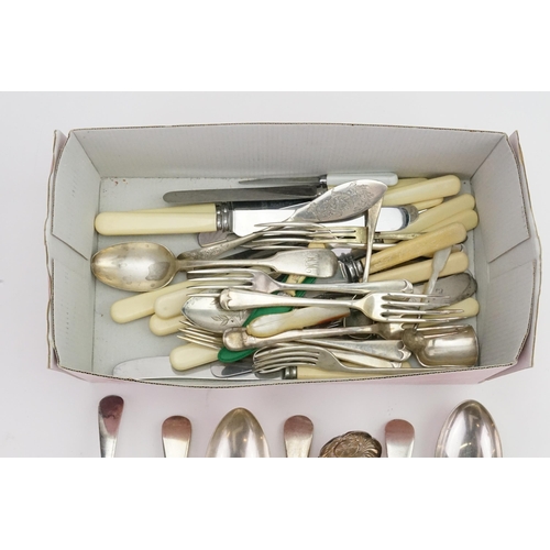 54 - A Collection of Silver Plated Cutlery to include Forks, Spoons, etc.