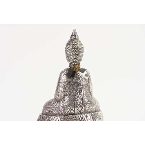 22 - A Silver White Metal Statue of a Buddha. Standing: 19cms.