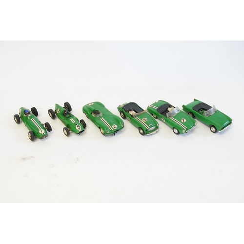 389 - 6 x Original 1960s Scalextric Cars to include a Mercedes 190SL, Austin Healey, Jaguar D Type, Sunbea... 