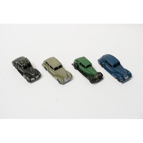 308 - A Tray of 4 x 1940s Dinky Models to include 38f - Studebaker, 39 - Chrysler, 39b - Oldsmobile & 30c ... 