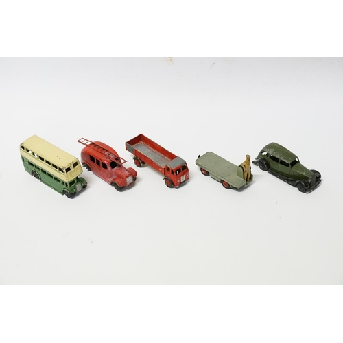 309 - A Tray of 5 x 1940s/1950s Dinky models to include 400 - BEV Truck, 29c - Bus, Vauxhall, Forward Cont... 