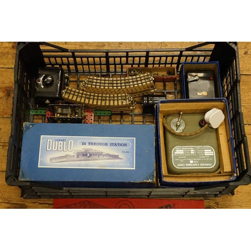 501 - A Large Tray of Hornby Dublo Boxed accessories to include a Transformer, a 