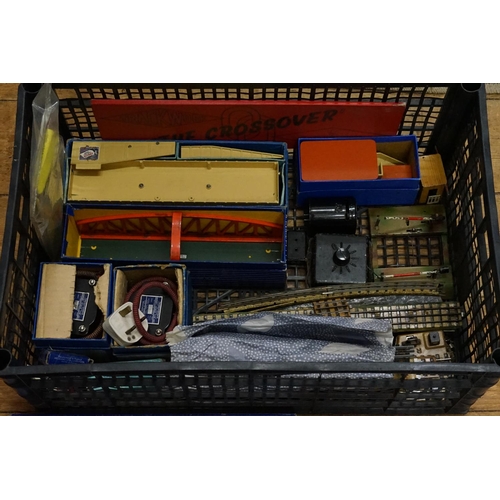 503 - A Large Box of Hornby Dublo Boxed acecessories to include a Transformer, Track, Signals, Hornby Cata... 