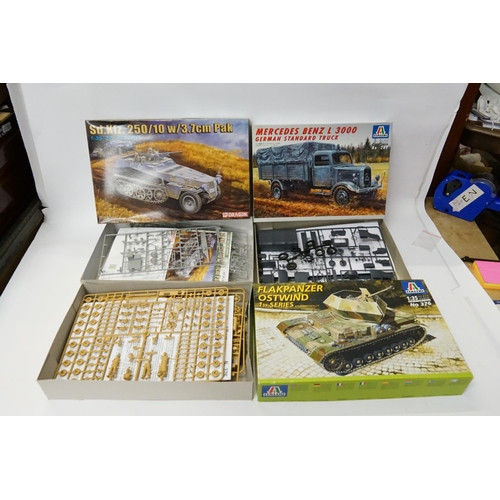 435 - Three Unmade Plastic Kits to include Italeri No: 376 