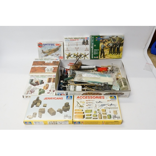 436 - A Collection of Plastic Kits to include Italeri, Revell, Tamiya, Airfix, etc. Large Tank Kit incompl... 