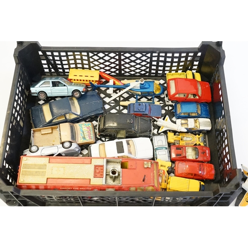 383 - A Tray of Play Worn 1980s Corgi & Corgi Junior models to include Starsky & Hutch, Incredible Hulk Tr... 