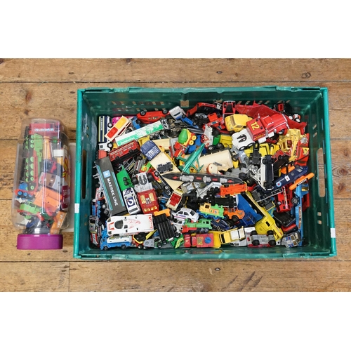 360 - A Large Box containing 1980s/1990s Play Worn Diecast models to include Matchbox, Corgi, Majorette, e... 