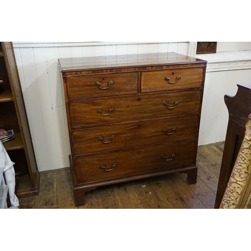 591 - A Victorian Mahogany Straight Front Chest with Two Short over Three Long Drawers, Resting on Bracket... 