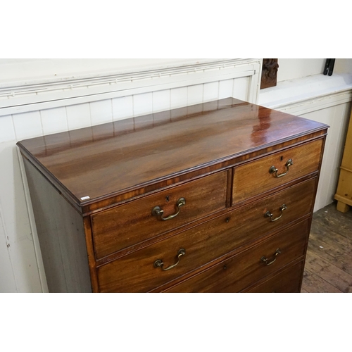 591 - A Victorian Mahogany Straight Front Chest with Two Short over Three Long Drawers, Resting on Bracket... 