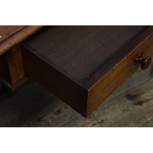 598 - An Antique Library/Console Table with Three Drawers. Measuring: 123cms across x 52cms deep x 75cms h... 