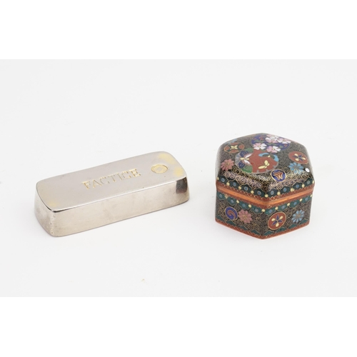 762 - A Japanese Cloisonne Box along with a Paperweight.