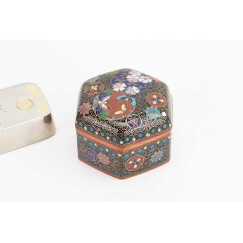 762 - A Japanese Cloisonne Box along with a Paperweight.