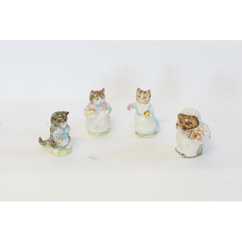 493 - A Collection of 4 x Beswick Beatrix Potter Brown Back Stamped Figures to include 