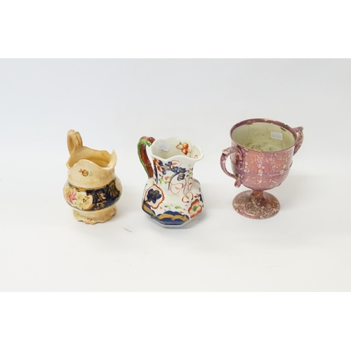 509 - A Lustre Two Handled Loving Cup & Two Jugs.