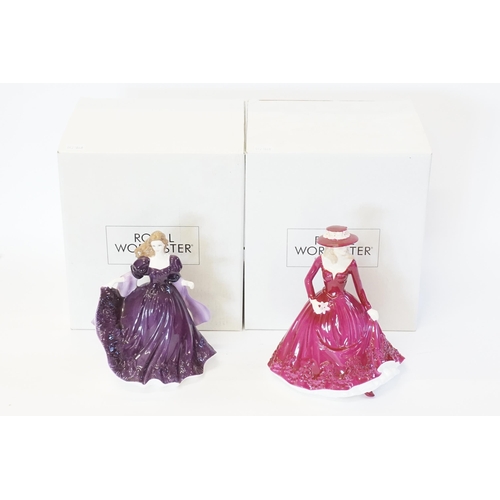 512 - A Pair of Royal Worcester Floral Ladies Figurines to include 