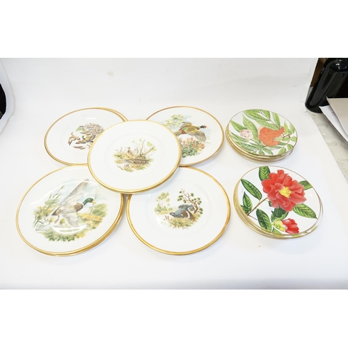 541 - A Collection of 12 Danbury Mint Botanic Garden Plates along with a Set of 10 Staffordshire Gilt Edge... 