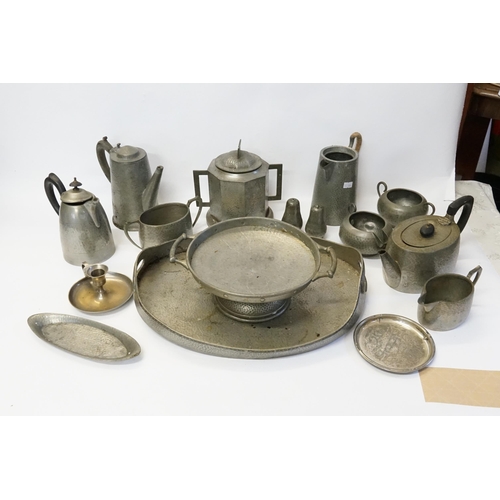 691 - A Collection of various Pewter to include Tazza, Coffee Pots, Jugs, etc.