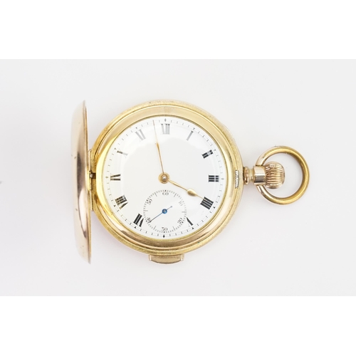 288 - A gentleman's Gold plated Striker pocket watch, with sub second dial.