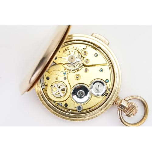 288 - A gentleman's Gold plated Striker pocket watch, with sub second dial.