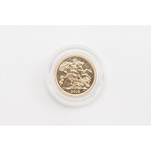 365 - A 2018 Queen Elizabeth II fifth head Sovereign, St George on reverse, minted in London. In proof cas... 