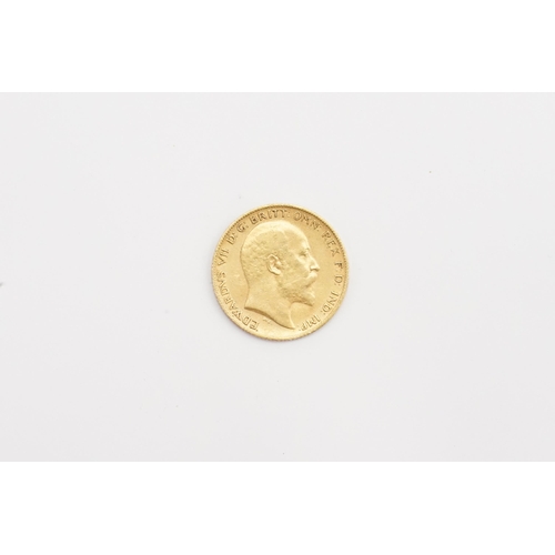 349 - A 1906 King George VII Half Sovereign, St George on Reverse & Minted in London.