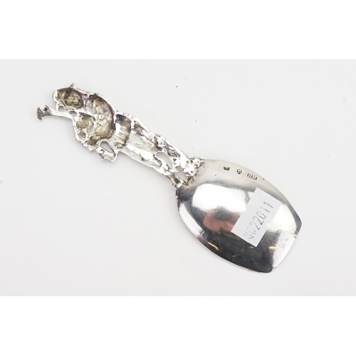 38 - A Silver Caddy Spoon. Import marked Berthold Muller.