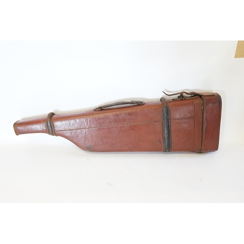 740 - A Leather Leg of Mutton Shotgun Case. Measuring: 70cms long.