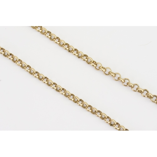 236 - A 9ct Gold Hoop Link Necklace. Measuring: 56cms long. Weighing: 29.2 grams. TEST.