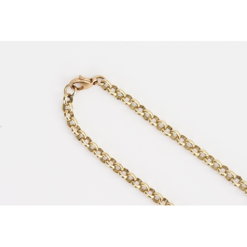 236 - A 9ct Gold Hoop Link Necklace. Measuring: 56cms long. Weighing: 29.2 grams. TEST.