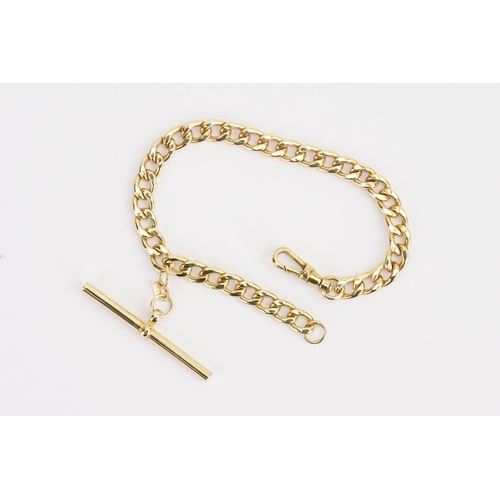 156 - A 9ct Gold miniature T Bar chain. Weight 4.9g. Length 17cm.