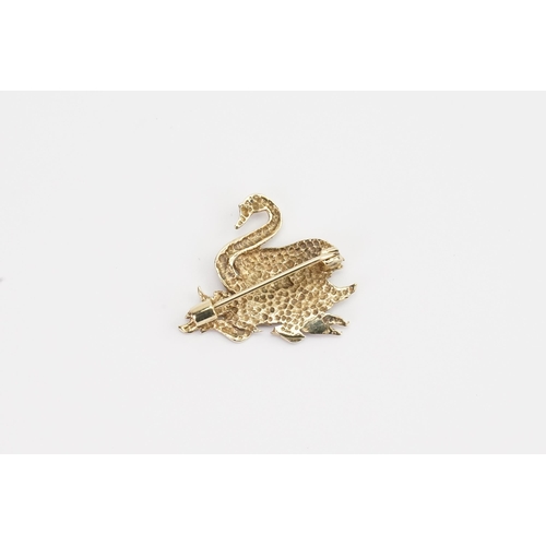 172 - A Gold coloured Georg Jenson design swan brooch. Weight 2.9g