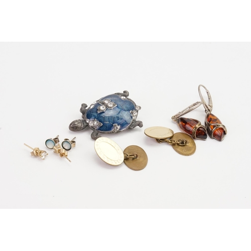 277 - A collection of various jewellery to include a Catherine Popesco tortoise brooch, earrings, cufflink... 