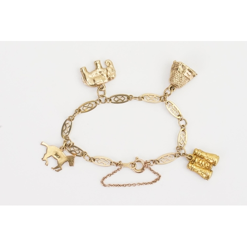 213 - A small child’s charm bracelet in 9ct Gold. Weight 4.3g.