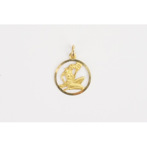 117 - A Gold coloured Nude Woman Pendant on an 18ct gold clasp. Weight 3.9g.