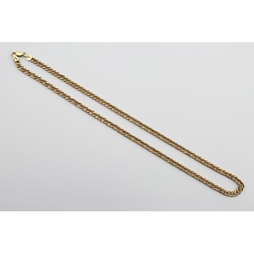 185 - An Italian 9ct Gold curb link necklace. Weighing approximately 8.5g. Length approximately 51cms.