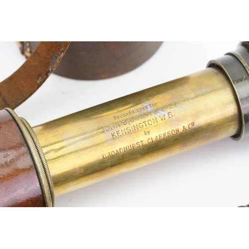 1070 - A Late 19th Century Leather Mounted Telescope of three Sections in a Leather Case along with one oth... 