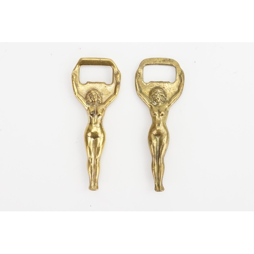 705A - Two Nude Lady Bottle Openers in Brass.