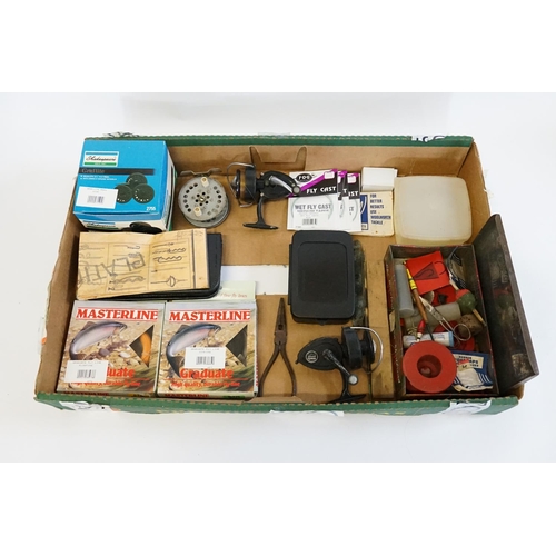 1078 - A Centre Pin Fishing Reel, two fixed Spool, Fishing Tackle, Shakespeare Reel, Fishing Bag, etc.