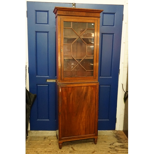 649 - An Edwardian design Astragal Glazed Topped Single Doored Tall Bookcase resting on Bracket Feet with ... 