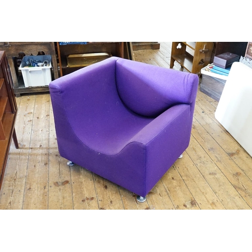 650 - A 1960s/1970s Chair finished in Purple with Chrome Feet. Measuring: 72cms x 74cms x 71cms High.