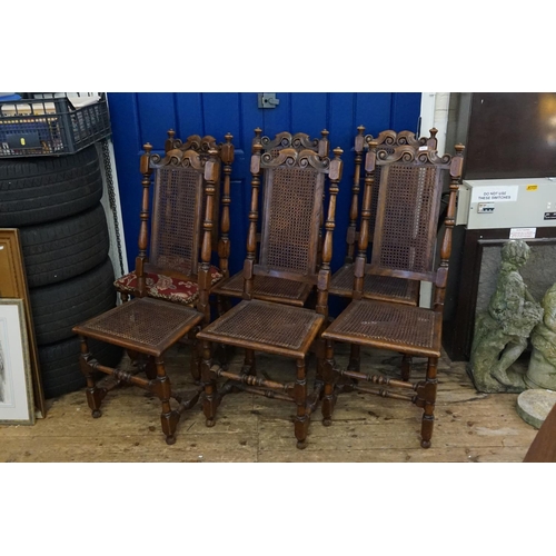 651 - A Set of 6 Antique Mahogany High Back Lattice Back Dining Chairs.